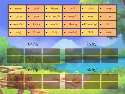 Reading letter N and letter combination kn/ng/nk