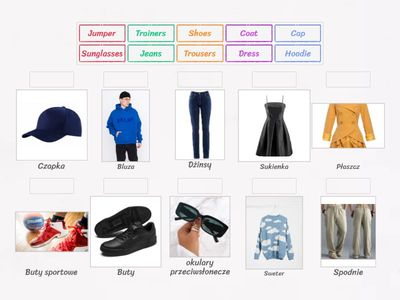 SP 4 - Unit 3, ubrania, match up