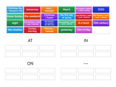 Prepositions of time U2