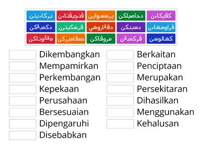  Padankan perkataan berimbuhan apitan antara tulisan jawi dan tulisan rumi