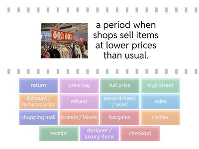 B2 - shopping vocabulary match