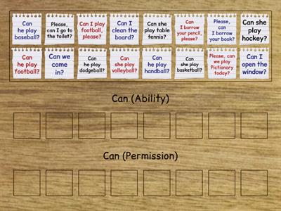 Can - Ability/Permission Question sort