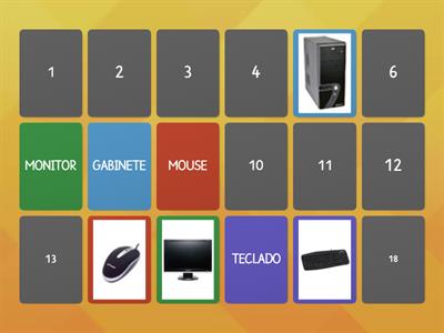 Jogo da Memória com as Partes do Computador