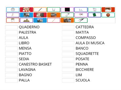 Ambienti e oggetti a scuola