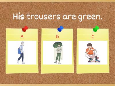 Clothing descriptions 1st grade