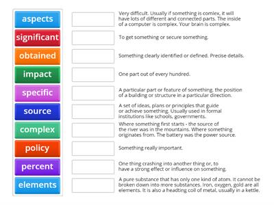 Year 4 Unit 2 - 10 Academic Words