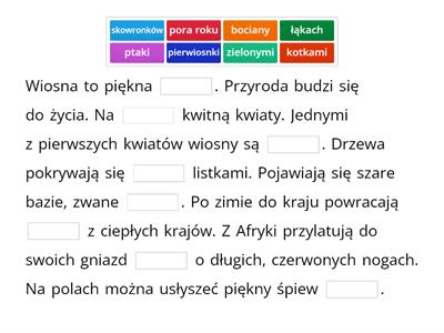 Wiosna- tekst z lukami