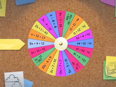 Solving Equations (all +ve) random wheel