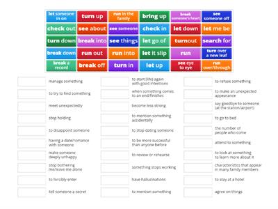 Vocabulary I3-I4 M1 W3 Match the expression with the definition