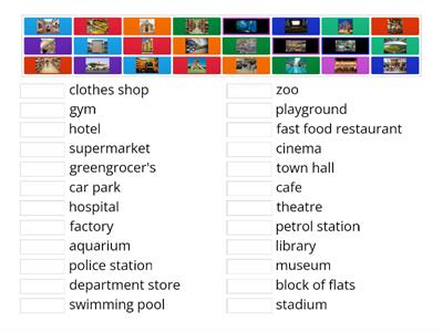 Vocabulary A2/B1 | Places in a town