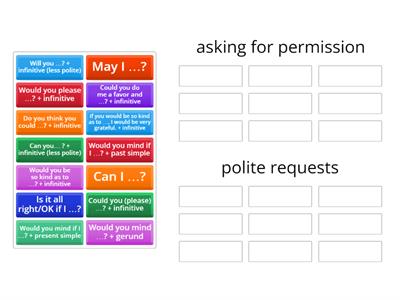 Asking for permission / Polite requests