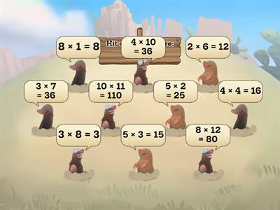 Multiplication Whack a mole