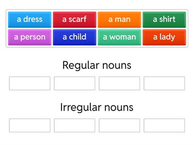 Regular and irregular nouns