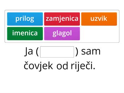 5 VRSTE RIJEČI - vježba