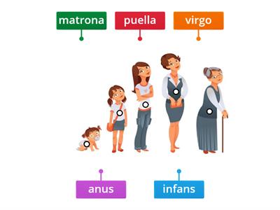 Les âges de la vie en latin (femme)