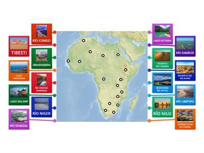 ÁFRICA MAPA FÍSICO MUDO GEOGRAFÍA