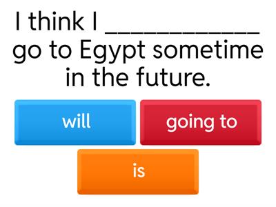Quiz will or going to 