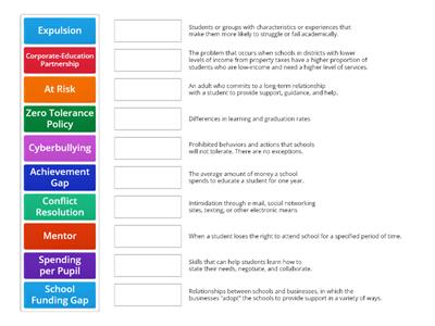 Schools & Society Vocabulary