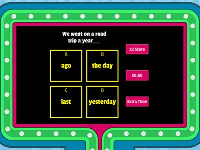  Past tense time expressions