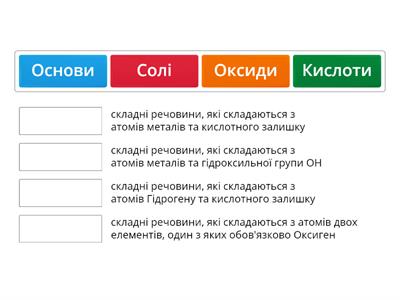 Класифікація складних речовин