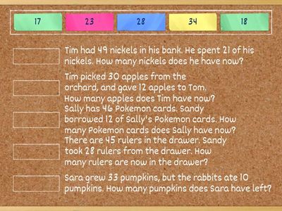 Subtraction Word Problems 