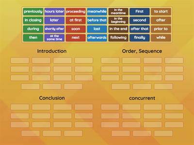 Transition words for Sequence