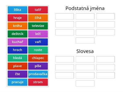 Podstatná jména a slovesa