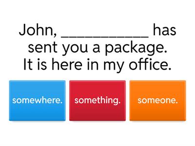 SOMETHING, ANYTHING, NOWHERE ETC...