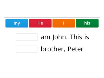 Subject Pronouns and Possessive Adjectives