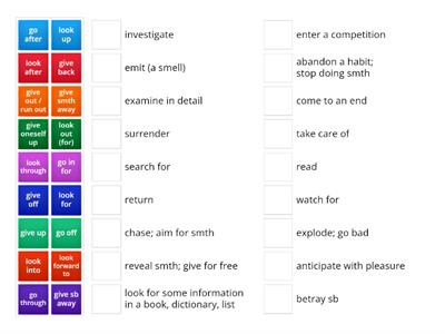 phrasal verbs 2 (give, go,look,make)