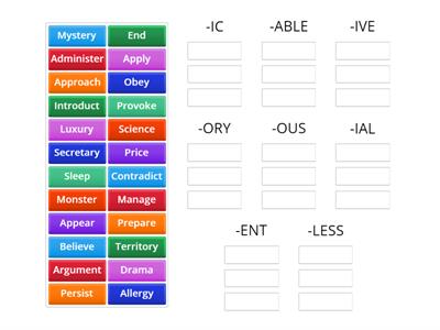 RFA_U3 Word Formation_Suffixes for ADJECTIVES