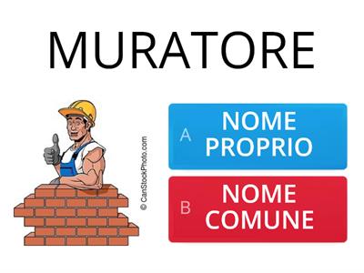 GRAMMATICA: NOME PROPRIO O NOME COMUNE? CROCETTA LA RISPOSTA CORRETTA