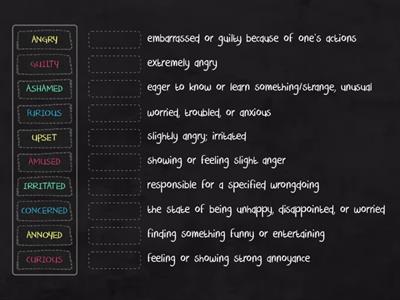 U7 READING VOCABULARY MATCHING