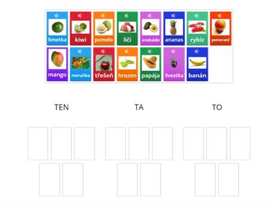 ovoce - ten, ta, to