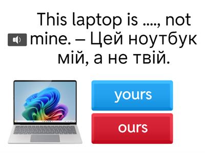 10 Training Sentences - Possessive Pronouns