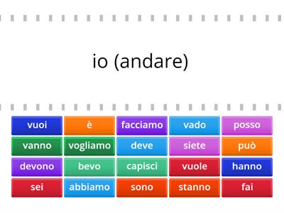 Verbi irregolari 3 (andare, fare, servili...)