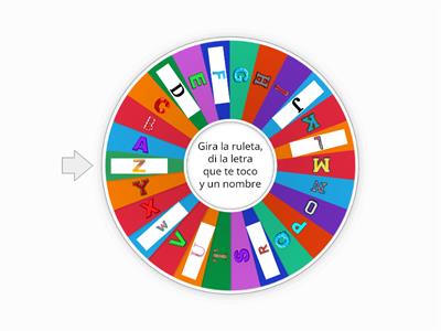 Ruleta de letras del abecedario