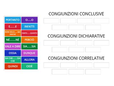 GRAMMATICA: CONGIUNZIONI CONCLUSIVE - DICHIARATIVE- CORRELATIVE