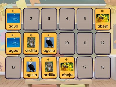 Palabras con letra A (9 matching pairs)