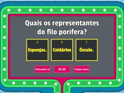 Quiz sobre Poríferos 