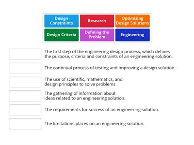 Engineering Vocabulary Match Up