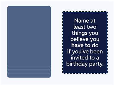 Practice Modals - Speaking Cards