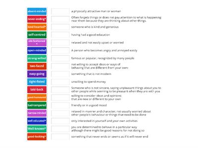 COMPOUND ADJECTIVES - B1+