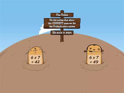 Multiplication tables of 6,7,8 and 9