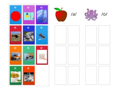 /a/, /o/ initial sound sort