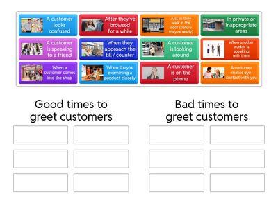 2.2 Identify different times and situations when customers should be greeted.