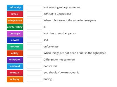 U1 Adj +prefix un//  p15