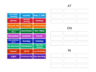 Prepositions of Time