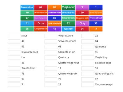 FR1 - LES NOMBRES 0-99