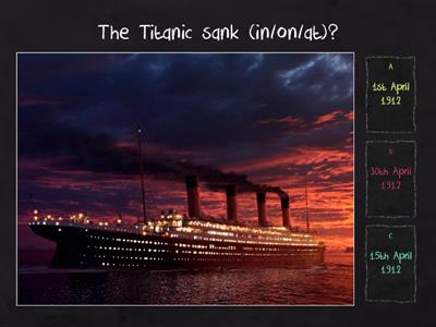 Prepositions of Time (at/in/on)? Trivia Quiz